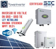 INVERSOR GRID TIE / ON GRID  - LEY NETBILLING 1000W